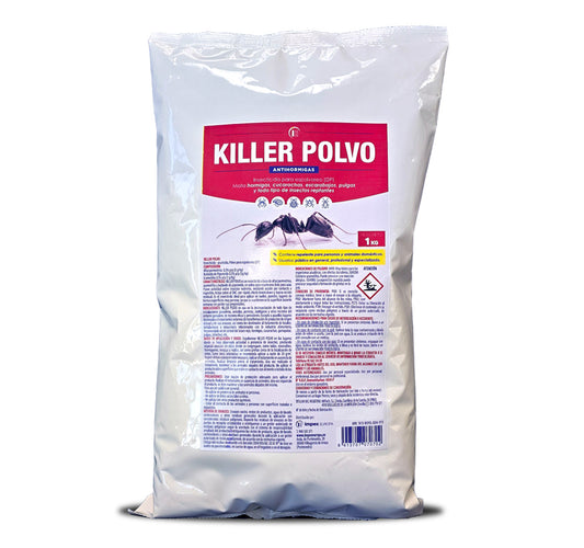 Killer Polvo 1kg - Insecticida antiparasitos - Muy efectivo contra hormigas y todo tipo de insectos