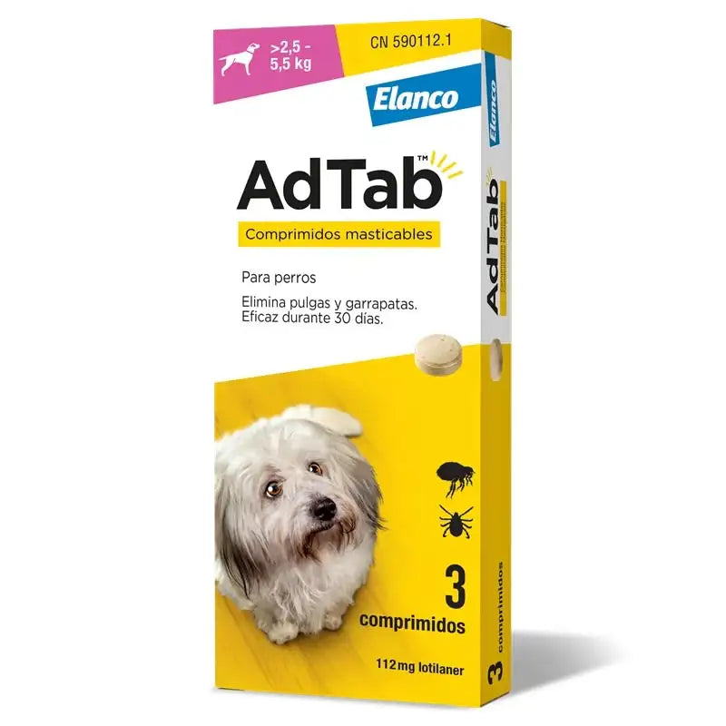 Adtab 3 Comprimidos Masticables antiparasitarios para perros