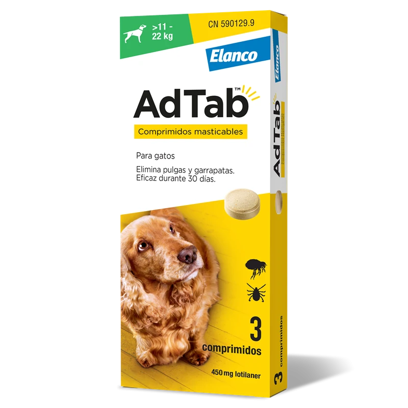 Adtab 3 Comprimidos Masticables antiparasitarios para perros