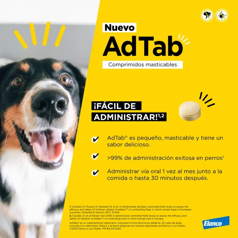 Adtab 3 Comprimidos Masticables antiparasitarios para perros