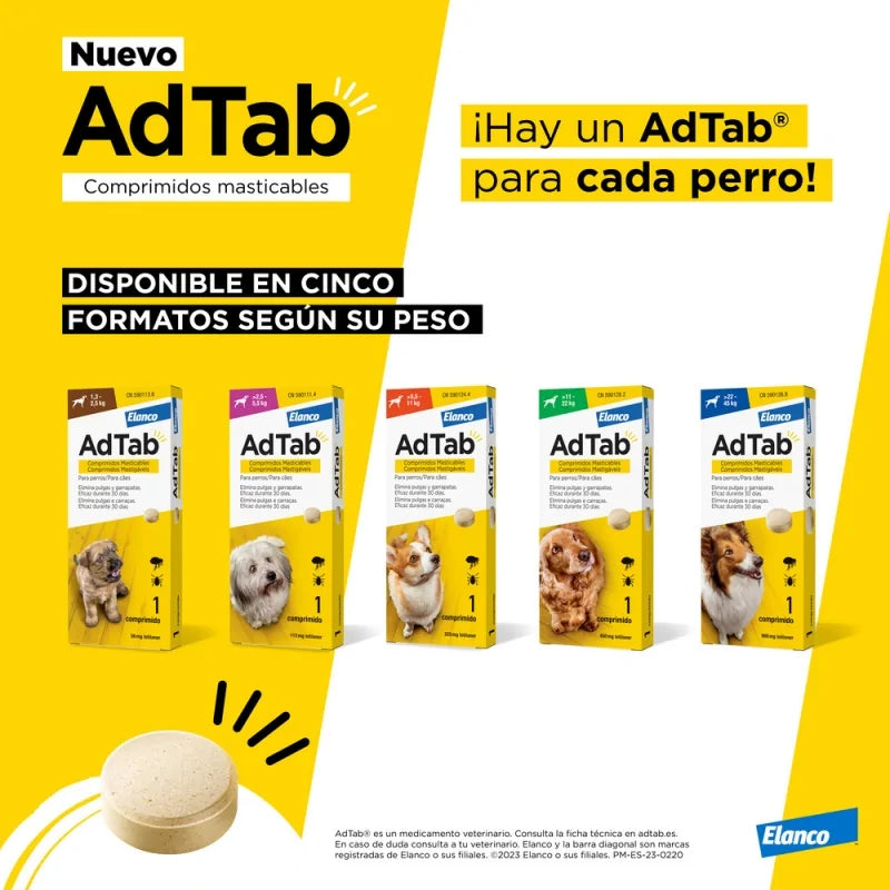 Adtab 3 Comprimidos Masticables antiparasitarios para perros