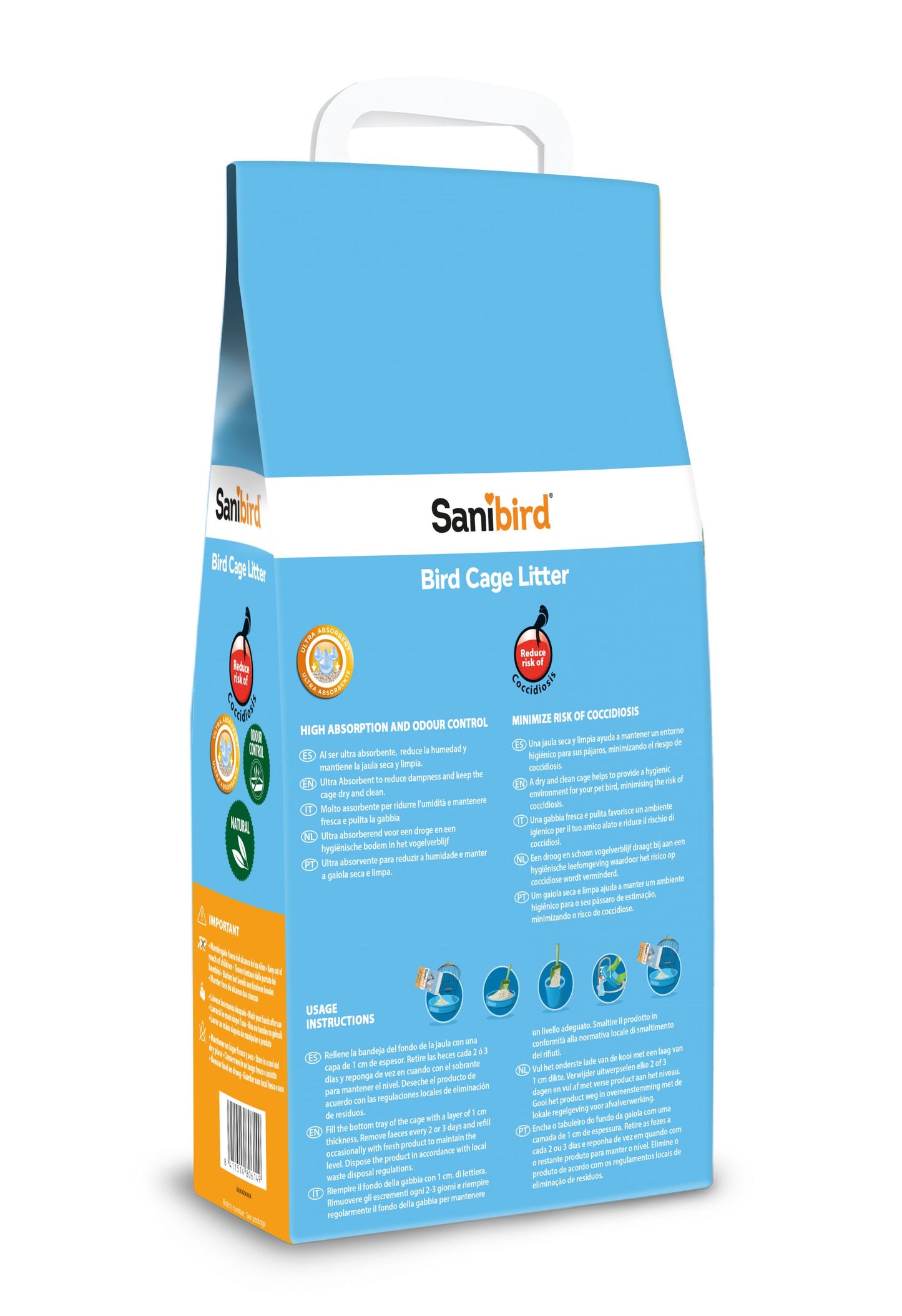 SANIBIRD bird cage litter - Comida para Aves